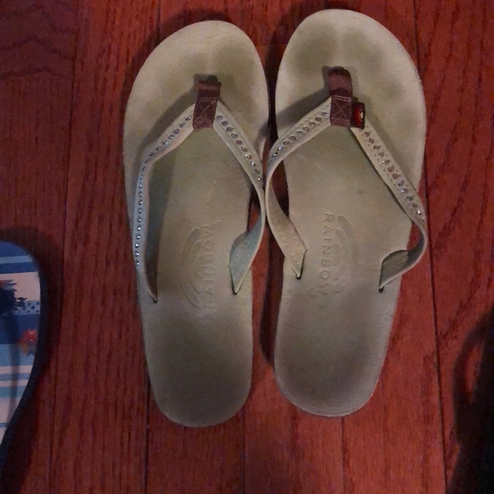 Green flip flops